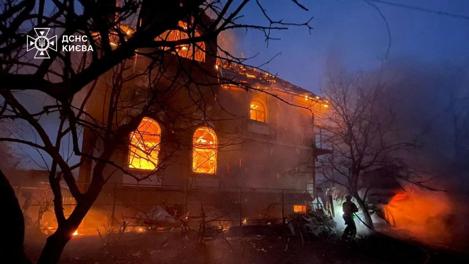 Russia Launches Wide-Scale Attack on Kyiv with Air-Raid Alerts and Infrastructure Strikes image from news.sky.com