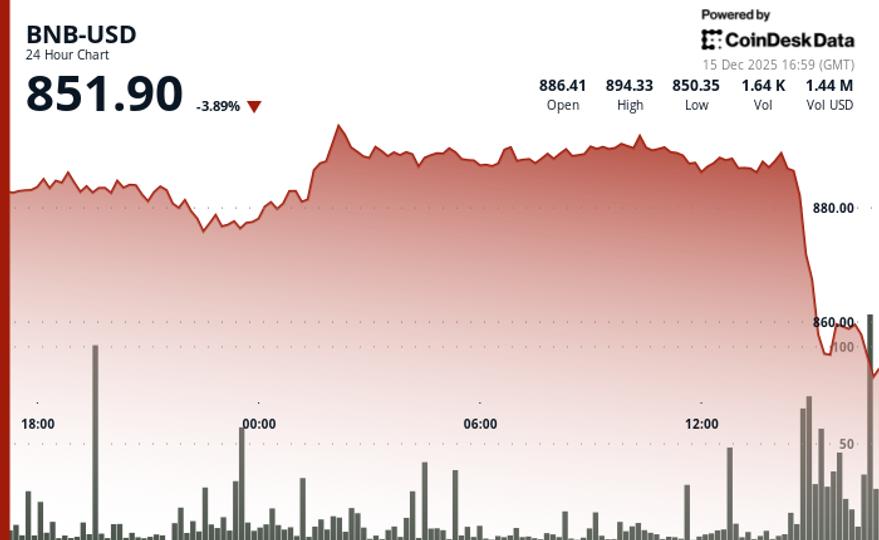 BNB Falls Below Key Support as Crypto Market Cap Slips Toward $3T image from coindesk.com