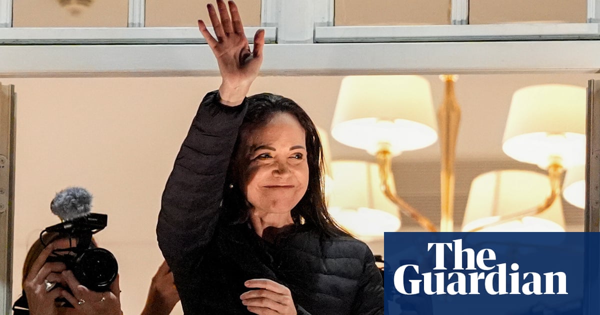 María Corina Machado Appears in Oslo After Fleeing Venezuela, Nobel Peace Prize Controversy Ensues image from theguardian.com