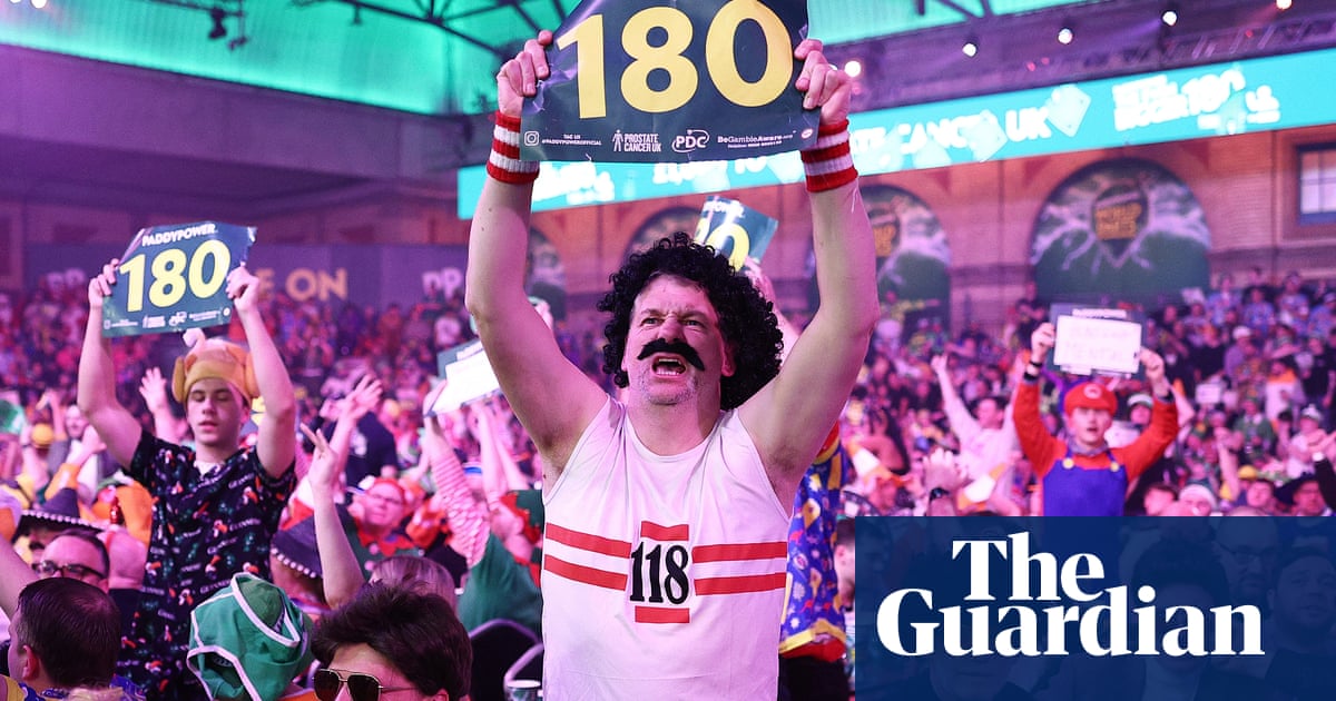 Fancy Dress Spectacle at 2026 World Darts Championship at Alexandra Palace image from theguardian.com