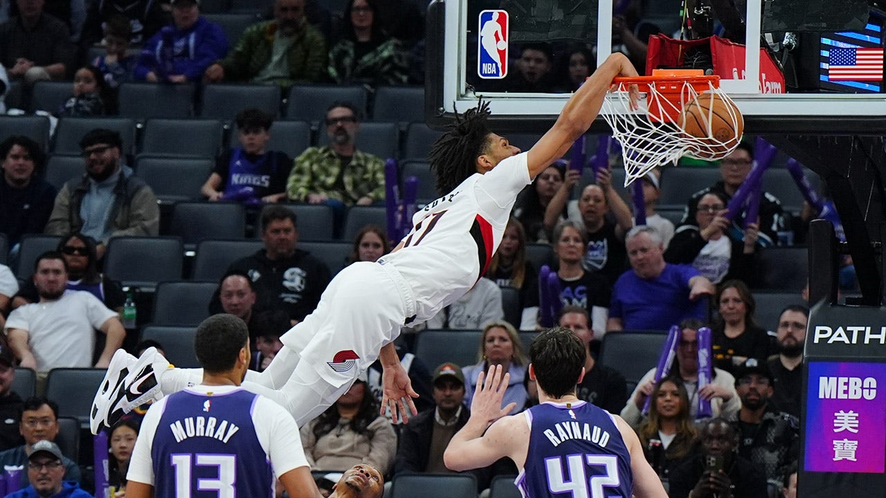 Shaedon Sharpe's Dunk Helps Trail Blazers Sweep Kings in Sacramento image from foxnews.com