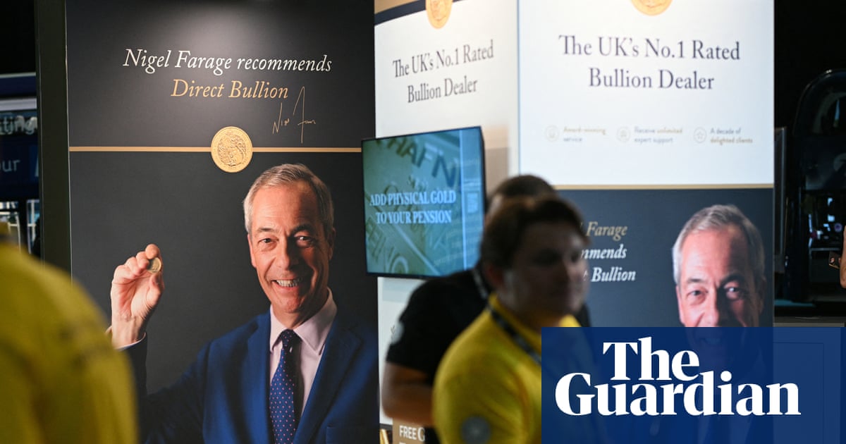 Nigel Farage Faces Criticism Over Role Promoting Physical Gold as Pension Investment image from theguardian.com