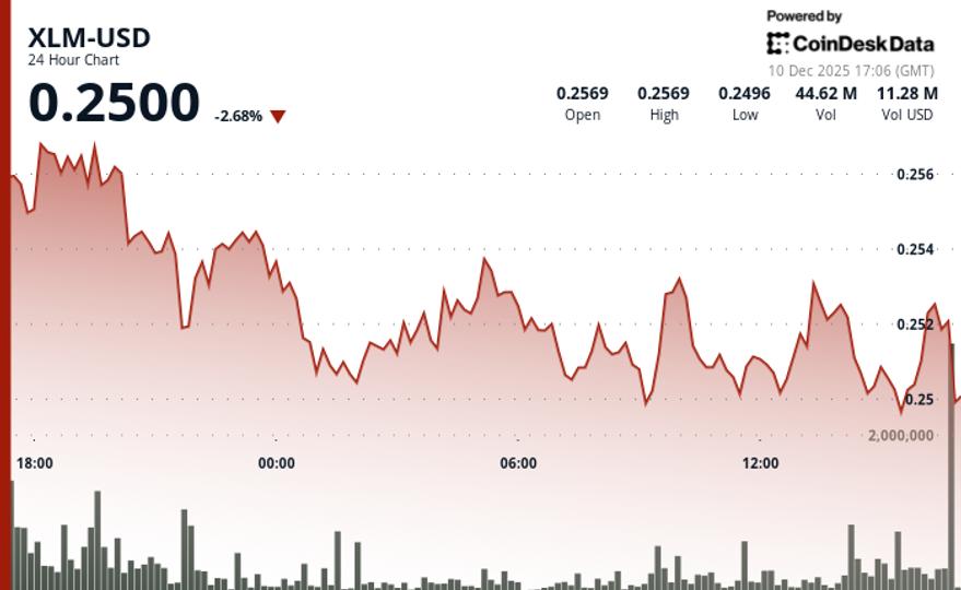 Stellar (XLM) Price Rises to $0.251 Amid Altcoin Market Apathy image from coindesk.com