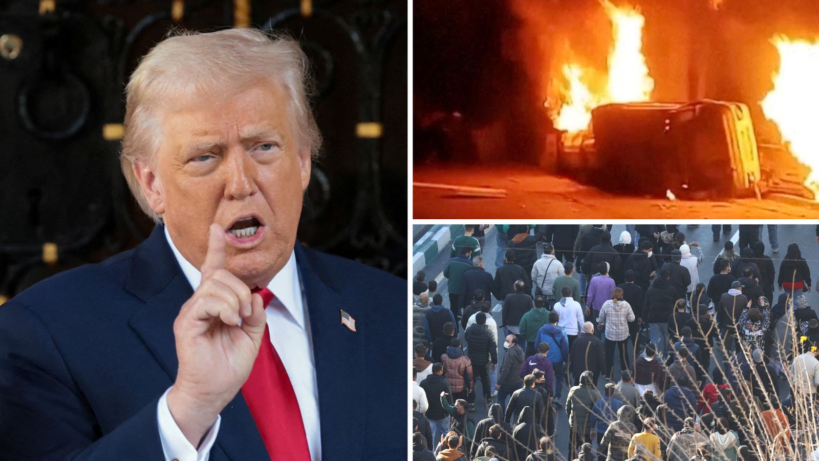 Iran Condemns Trump's Threat Amid Escalating Protests and Regional Tensions image from news.sky.com