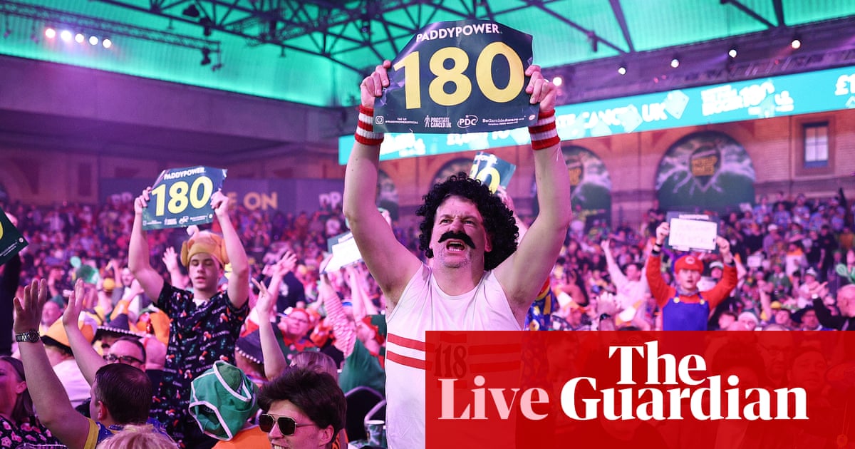 PDC World Championship Darts Quarter-Finals Underway at Alexandra Palace image from theguardian.com