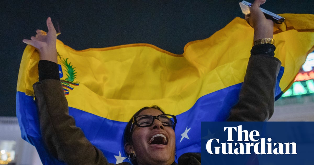 Celebrations and protests take place around the world after Venezuela strikes – video image from theguardian.com